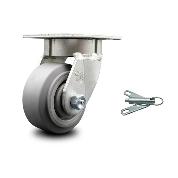 4 Inch Kingpinless Thermoplastic Rubber Wheel Swivel Caster with Swivel Lock SCC